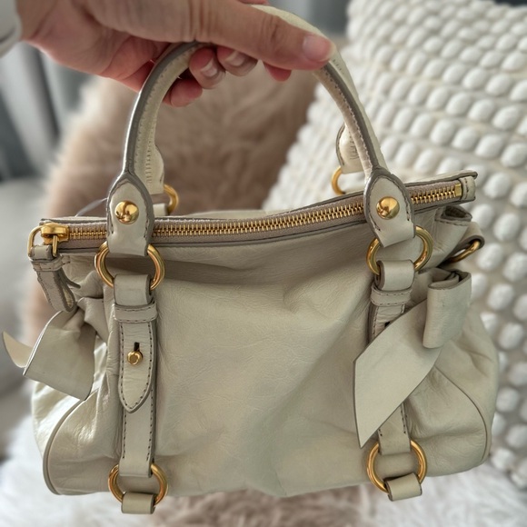 Miu Miu Women's Gray Leather Handbag - Picture 5 of 15